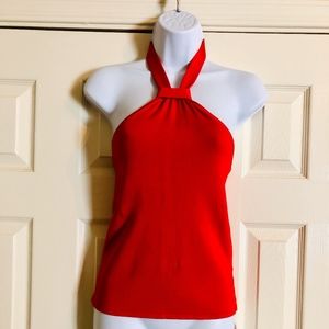 SOLD - Banana Republic Red Rayon Halter Top Woman's Small